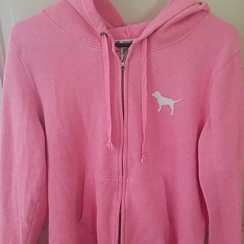 Pink front zip hoodie